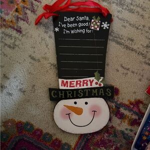 Hobby Lobby Snowman Christmas Wish List Chalkboard Sign